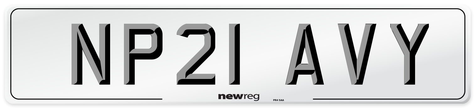 NP21 AVY Number Plate from New Reg